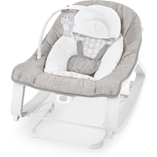 Ingenuity Keep Cozy 3-in-1 Grow with Me Vibrating Baby Bouncer Seat & Infant to Toddler Rocker, Vibrations & Toy Bar, 0-30 Months Up to 40 lbs (Linden)