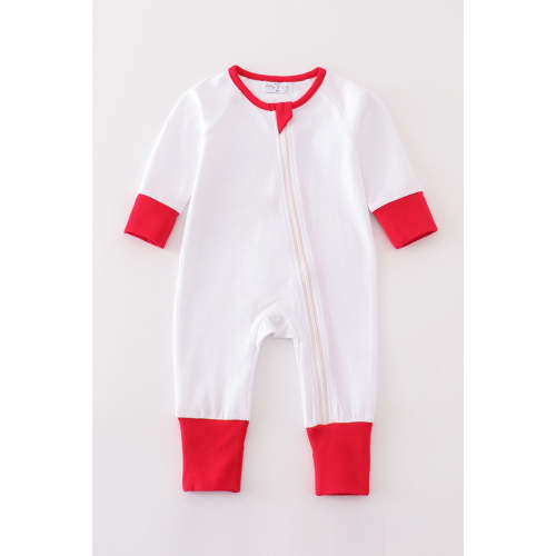 Premium White zip boy pajama romper