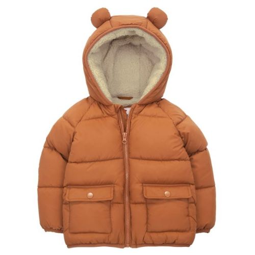 Rokka&rolla Baby Boys' Borg Lined Puffer Coat Infant Jacket-orange, Size 9-12 Months
