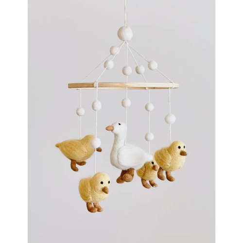 Handmade Wool Felt Mobile - Ducklings