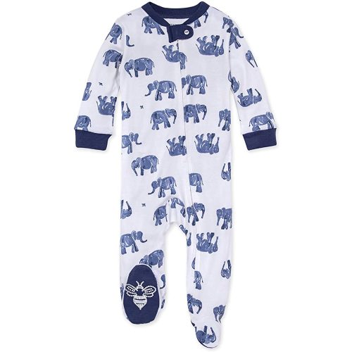 Burt's Bees Baby Boys' Sleep & Play PJs, 100% Organic Cotton One-Piece Zip Front Jumpsuit, Baby Boys Footie Pajamas & PJs