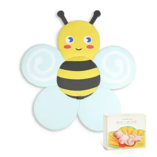 Baby Bath Seat for Infant Bathtub Sink, Non-Slip Flower Bathtub for Infants 0-6 Months, Soft Baby Sink Bath Cushion for Babies Bath Time, Newborns Bath Essentials Must Haves-Bee