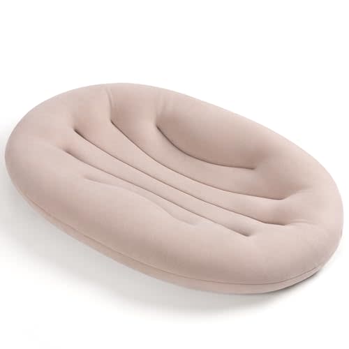 Baby Lounger for Newborn: Portable & Lightweight Pillow | Tummy Time Playtime & Diaper Changes - Skin-Friendly & Breathable for 0-12 Month Supervised Use