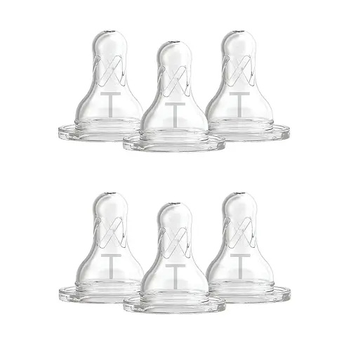 Dr. Brown’s Level T Narrow Baby Bottle Nipple, Slower Flow Rate for Infants, 100% Silicone Bottle Nipple, BPA Free, 0m+ – 6-Pack