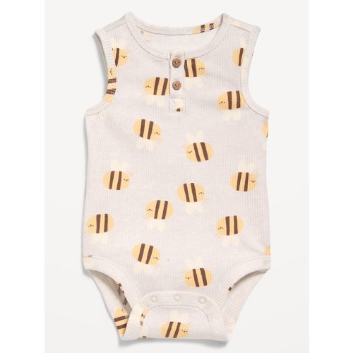 Sleeveless Ribbed Henley Bodysuit for Baby