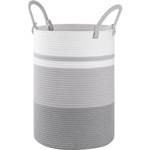 Laundry Basket, Laundry Hamper, Baby Nursery Hamper, Foldable Laundry Hamper with Handles, Storage Blanket Clothes Toys in Bedroom, Living Room-13.8 "L * 19.7 "H-Gradient Grey