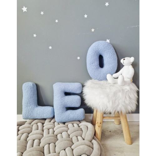 Boucle alphabet pillow letter blue, decorative pillow, personalized kids pillow, Initial cushion, nursery decor, monogram, Baby shower gift
