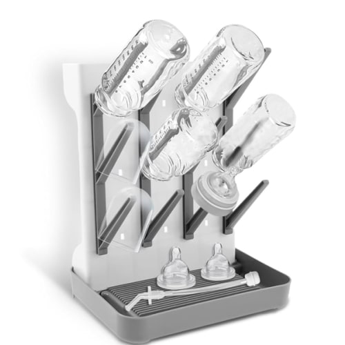 Baby Bottle Drying Rack 12 Bottles Plastic Vertical Baby Bottle Drying Stand with Bottom Drip Tray Space Saving Kids Bottle Storage Organizer for Countertop (Grey, 1-Pack) : Amazon.com.au: Baby