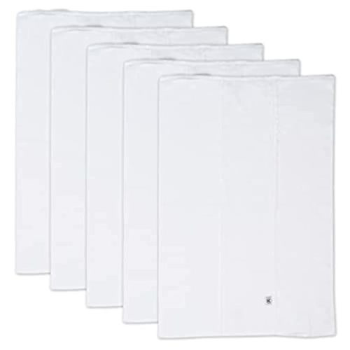 HonestBaby unisex baby 5-Pack Organic Cotton Knit Burp Cloths Bandana, Bright White, One Size US - 5-pack Bright White