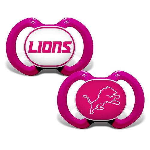 Baby Fanatic Girls Pacifier 2-Pack - NFL Detroit Lions Pink