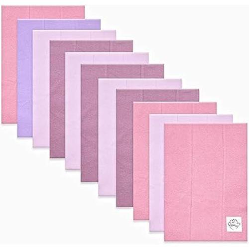 Baby Burp Cloths for Boys and Girls - 11 Pack Large 100% Cotton - Double Layered Extra Absorbent Burp Rags, Maroon