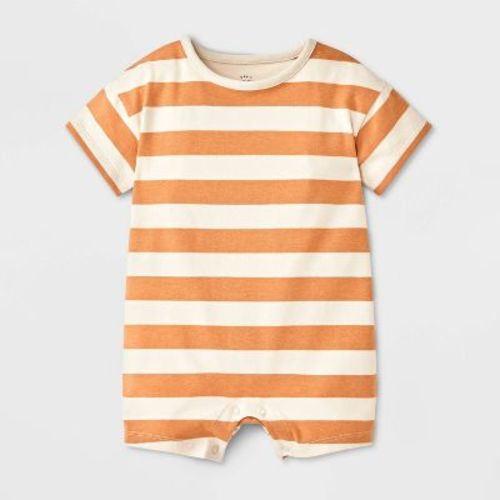 Baby Boys' Striped Short Sleeve Romper - Cat & Jack™ Tan 24M