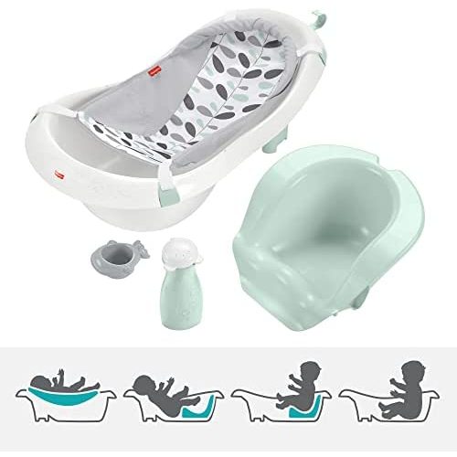 Fisher-Price 4-In-1 Sling 'N Seat Tub – Climbing Leaves, Convertible Baby to Toddler Bath Tub with Support and Seat [Amazon Exclusive]