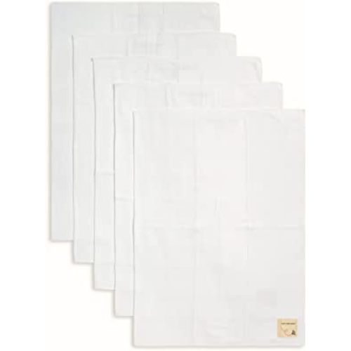 Burt's Bees Baby - Burp Cloths, 5-Pack Extra Absorbent 100% Organic Cotton Drool Cloths