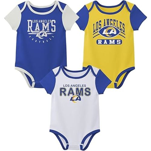Outerstuff NFL Teams Newborn Baby and Infant Short Sleeve Bodysuit Variety 3-Pack (0-18m)