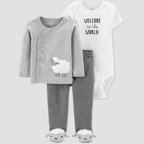 Baby 3pc Layette Sets - Just One You® made by Carter's Gray, Size: Newborn