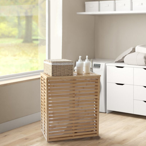 Rebrilliant Saval Bamboo Laundry Hamper Basket & Reviews | Wayfair