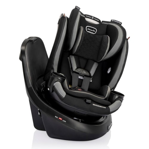 Evenflo Revolve360 Slim 2-in-1 Rotational Car Seat with Quick Clean Cover (Salem Black)