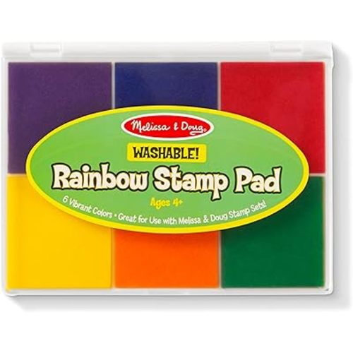 Melissa & Doug Rainbow Stamp Pad - 6 Washable Inks