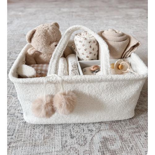 Boucle Nappy Caddy | Boucle Diaper Caddy | Baby Storage Bag | Boucle Nappy Bag | Baby Organiser Bag | New Baby Gift | Baby Shower Gift