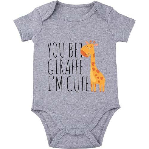 Listery Funny Giraffe Bodysuit for Baby - Im Cute, Infant & Newborn Clothes