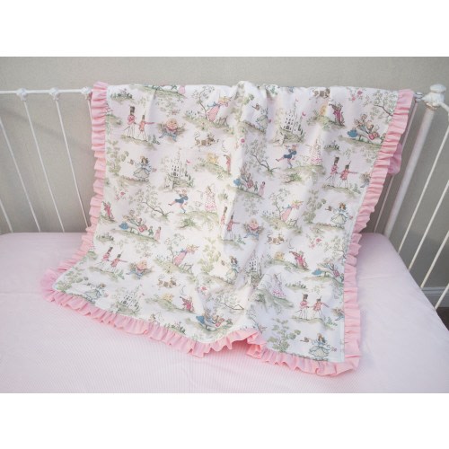 Classic Story Time Toile, Nursery Rhyme Over The Moon Toile Room Décor - Baby Blanket - Neutral Color Kids Room Décor