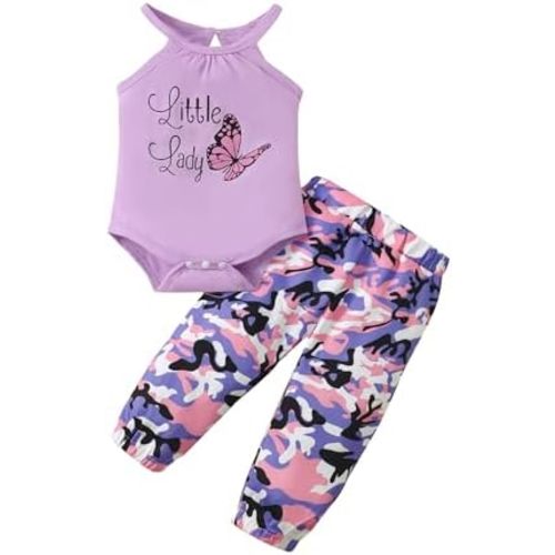 SUNNY PIGGY Baby Girl Clothes Infant Newborn Girls Outfits Romper with Headband Hat Pants Shorts Set 5Pcs