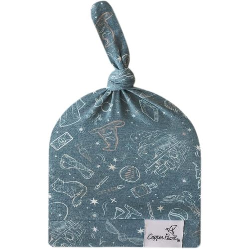Copper Pearl Baby Beanie Hat Top Knot Stretchy Soft Hogwarts