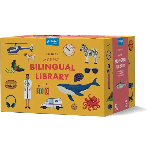 My First Bilingual Library: A Spanish-English Vocabulary Board Book Set of Colors, Numbers, Animals, ABCs, and More (Sí Sabo Kids)