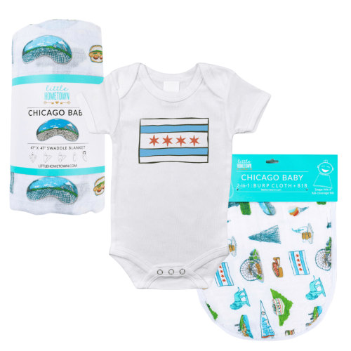 Chicago Flag Baby Gift Bundle