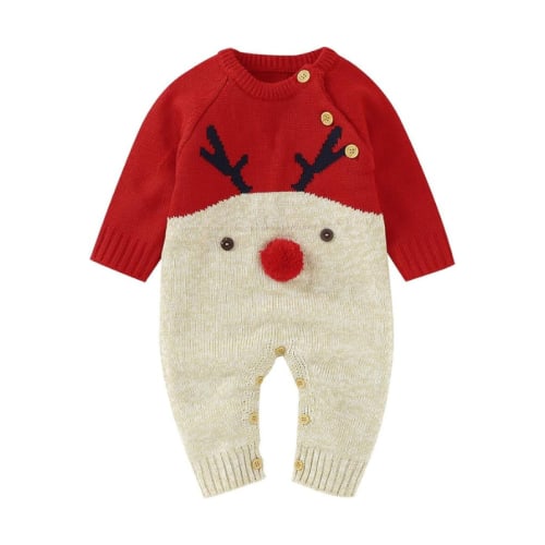 Winter Christmas Baby Wool Jumpsuit