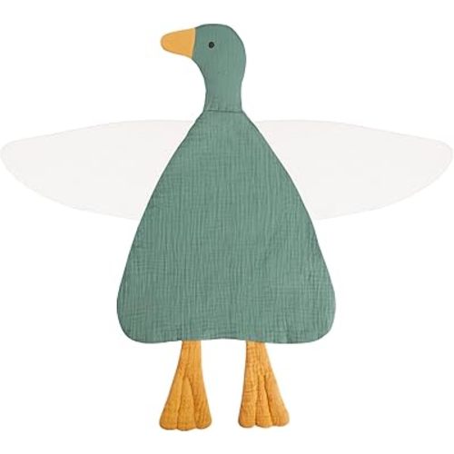 Baby Toys Lovey Blanket Soft Duck Toys for Newborn Essentials 0-6 Months, Sensory Stuffed Animal Security Blanket for Boys and Girls (Duck-Roman Green)