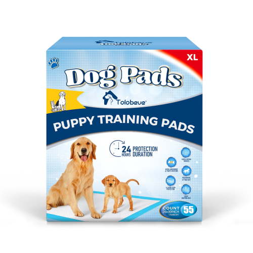 Tolobeve XL Puppy Wee Pads, 26 in x 30 in, 55 Count Super Absorbent Disposable Training Pads