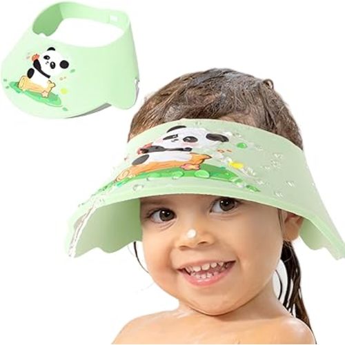 LADES Baby Shower Caps Shield - Adjustable Kids Bath Visor Hat Shampoo Washing Hair Protection Soft Cartoon for Toddler