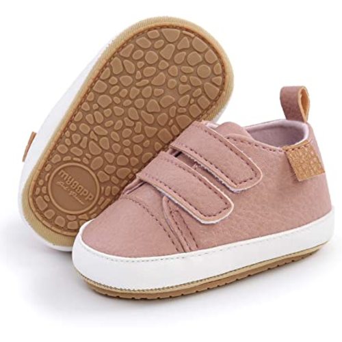 SOFMUO Baby Boys Girls High Top Ankle PU Leather Sneakers Soft Rubber Sole Infant Moccasins Newborn Oxford Loafers Anti-Slip Toddler Wedding Uniform Dress Shoes