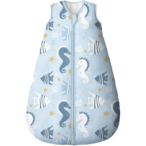 Yoofoss Baby Sleep Sack 0-6 Months, TOG 2.5 Baby Wearable Blanket with 2-Way Zipper, 100% Cotton Fabric Winter Newborn Sleeping sack, Warm Soft Comfy(Small)