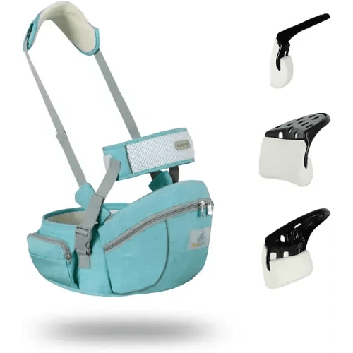 Baby Hip Seat Carrier Baby Waist Stool for Child Infant Toddler with Adjustable Strap Buckle Pocket Soft Inner Huge Storage (Green)