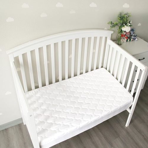 2 Pack Crib Mattress Protector Waterproof Crib Sheets Fitted Mattress Pad Cover Absorbent Crib/Toddler Mattress Protector Sheet Quilted, White, 52" x 28"