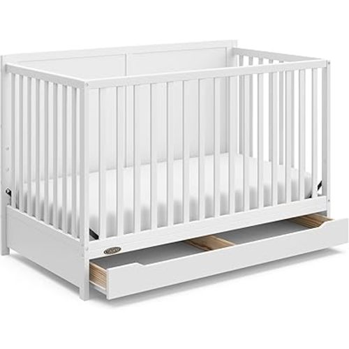 Graco Melrose 5-in-1 Convertible Crib with Drawer (White)