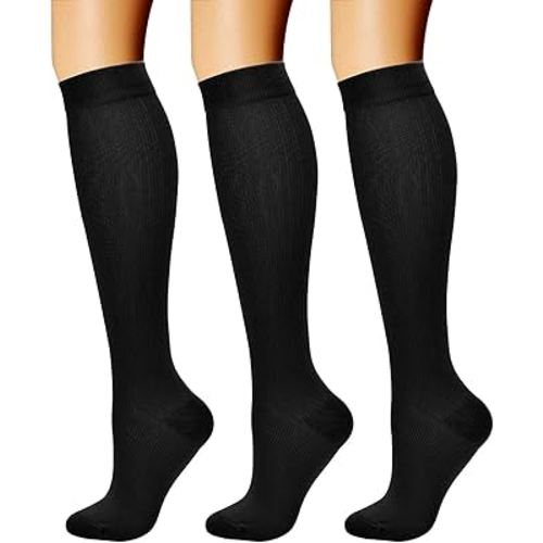 CHARMKING Compression Socks for Women & Men Circulation (3 Pairs) 15-20 mmHg is Best Support for Athletic Running Cycling