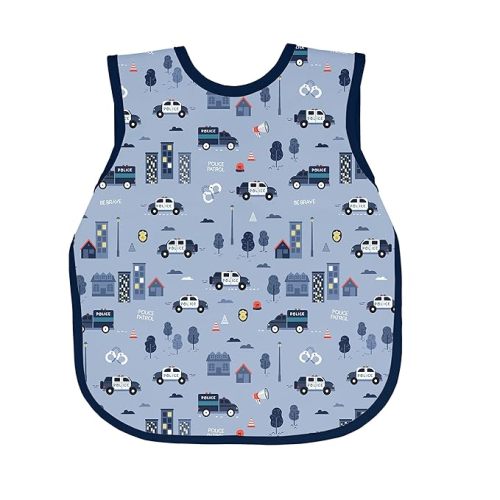 BapronBaby Be Brave - Police Patrol Bapron - No Neck Tie Safer Bib for Baby & Toddler - Soft Waterproof Stain Resistant - Machine Washable - Sz Baby/Toddler 6m-3T