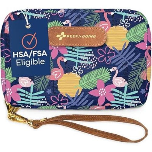 KeepGoing Travel First Aid Kit for Kids – 130 Pc. Small First Aid Kit for Car, Home, Purse, Diaper Bag & Backpack with Latex-Free Bandages - Mini First Aid Kit Travel Size TSA-Approved