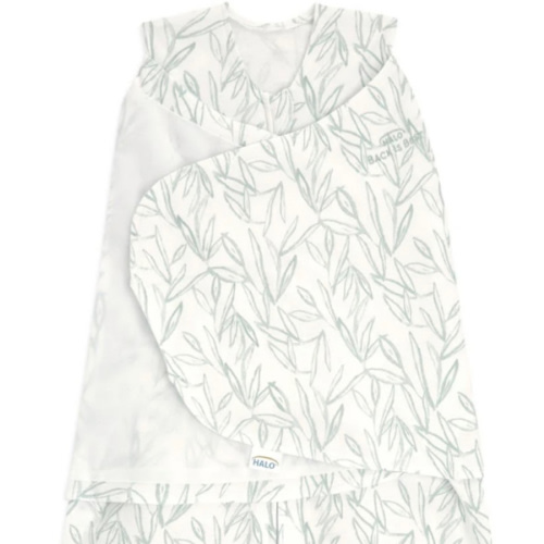 100% Cotton Baby Swaddle Green Leaves | Newborn | HALO US