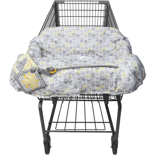 Boppy Shopping Cart Cover for Baby - 360° Coverage Cart Cover for Babies with Safety Harness, Toy Tether, One-Hand Placement, Machine-Washable, 6 Month & Up - Sunshine