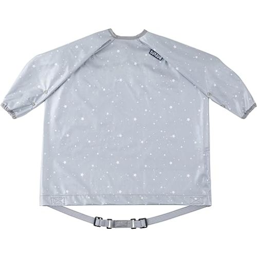 BIBaDO Long Sleeve Coverall Bib – Babies & Toddlers 6-36. Mess Proof Baby Feeding Bib Attaches To Highchairs, Pushchairs, Tables. 100% Waterproof, Machine Washable