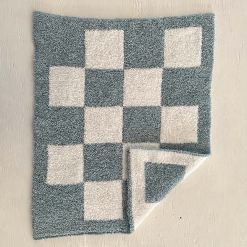 Phufy™ Bliss Checker Mini Blanket, Powder