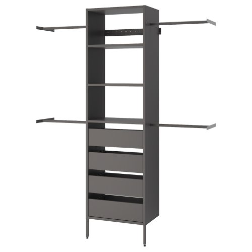 AURDAL Wardrobe combination - dark gray 68 1/2-94 1/2x15 3/4x87 "