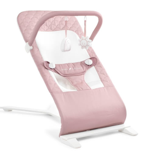 Baby Delight Alpine Deluxe Portable Baby Bouncer | Infant | 0-6 Months | 100% GOTS Certified Organic Cotton Fabric | Organic Rose