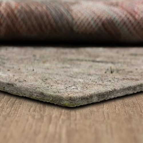Mohawk Home 6' Round Non Slip Rug Pad Gripper 1/4 Thick Dual Surface Felt + Rubber Gripper - Safe for All Floors