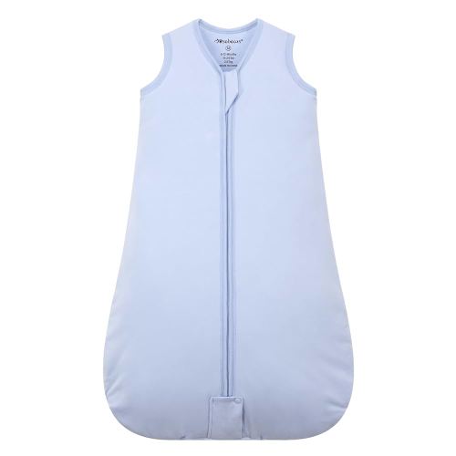 Mosebears Sleep Sack Baby Winter Wearable Blanket with 2-Way Zipper,2.5 TOG Cotton Sleep Sack Unisex (Fog Blue, 0-6 Months)